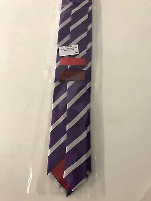 Van Buck Men's Red Label Tie - Purple/white Striped [100% Silk] • £18
