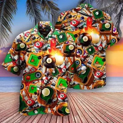 Billiard Hawaiian Shirt Billiard Make Your Own Luck Aloha Hawaiian Shirt Billi • $35.99