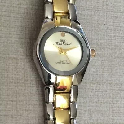 Mark Neimer Women's Two Tone Watch Round Gold Dial On Two Tone Linked Band New! • $22.50