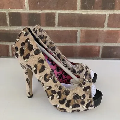 Abbey Dawn By Avril Lavigne Peep Toe Leopard Platform Sexy Pump US 5 M • $24.75