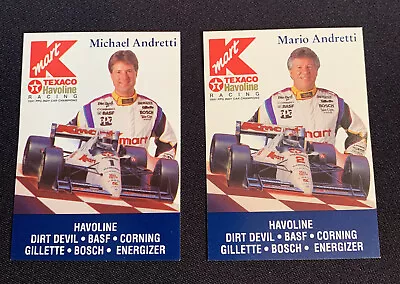 Mario Andretti And Michael Andretti K-Mart Indy Racing 2 Card Set - 1992 • $1.65