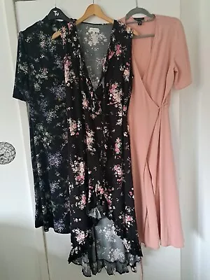 Ladies Clothing Dresses Bundle X 3 Sz 14 Wrapover Summer Apricot Warehouse • £4.99