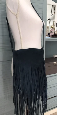 £15 • Buy Blue Suede Fringed Hippie/rock Shoulder/cross Body Bag