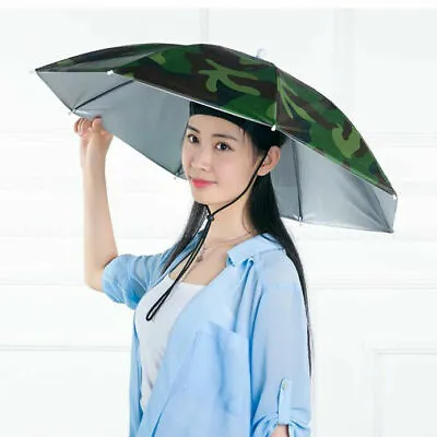 $7.13 • Buy Umbrella Hat Sun Shade Golf Camping Fishing Hiking Outdoor Foldable Headwear Cap