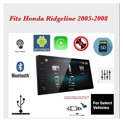 Fits Honda Ridgeline 2005-2008 Double DIN Radio Dash Kit+Kenwood Bluetooth • $460.83