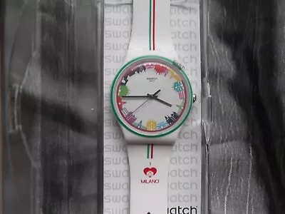 £115 • Buy Swatch Watch SUOZ228 Greetings From Milano. 2016. Brand New In Original Box.