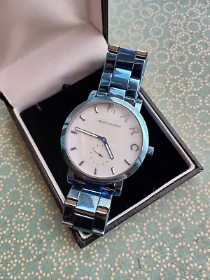 Marc Jacobs Men's Blue Metal Strap Wrist Watch Working • £39.99