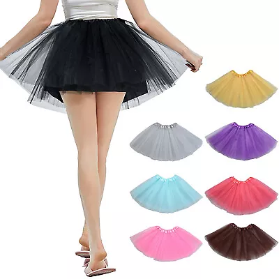 Women'S Candy Color Multicolor Skirt Support Half Body Puff Petticoat Colorful • $3.99