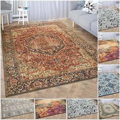 Large Traditional Rugs Living Room Bedroom Carpet Non Slip Hallway Runner Mat UK • £7.19