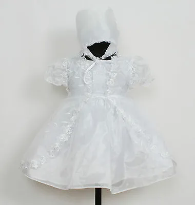 £19.99 • Buy Baby Girls Christening Gown Cape And Bonnet Newborn 0-3 3-6 6-9 9-12 Months