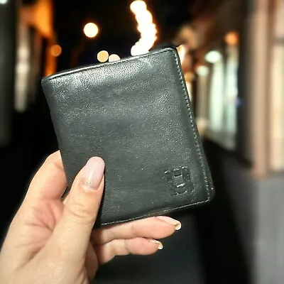 River Island Men Leather Wallet Bifold Wallet Card Holder Card Wallet Black • £9