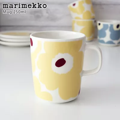 Marimekko Unikko Mug Cup Light Yellow×White Spring Japan Limited Color 250ml • $71.99