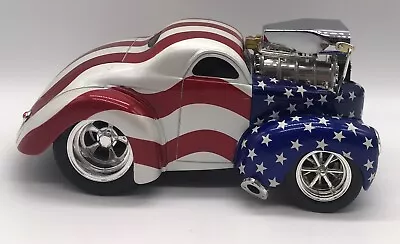 American Flag 41 Willys Coupe Gasser Pro Street Rod 1:18 Car Muscle Machines • $39.19