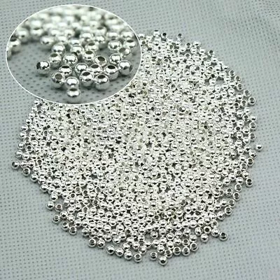 1000Pcs Round Metal Spacer Beads For Jewelry Making Findings 3MM • £4.42