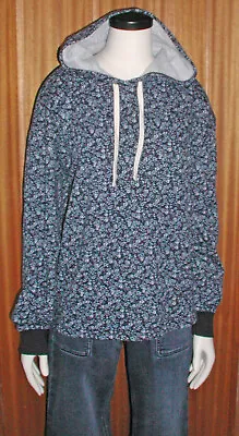 NWT J.Crew Factory Blue Floral Hooded Hoodie Sweatshirt Size Small • $21.99