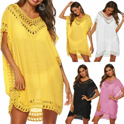 £12.80 • Buy Womens Summer Bikini Cover Up Sarong Beach Dress Swimwear Kaftan Beach Swimsuit
