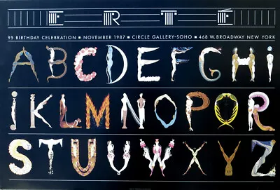 ERTE Alphabet Letters Rare 1987 Art Deco Milton Glaser Design Poster 24 X 36 • $89