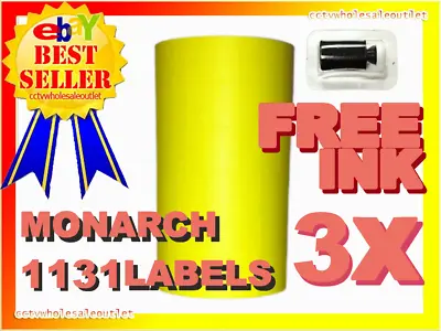 3 Sleeves Fluorescent Yellow For Monarch 1131 Pricing Gun 3 Sleeves=24rolls • $59.80