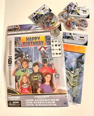 Batman Birthday Party Lot Includes Scene Setter Cupcake Liners Pix Treat Bags • $19.95