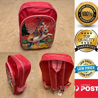 $24.95 • Buy Quality Large School Bag Unicorn Kids Girls Pink Backpack Castle, AU Stock