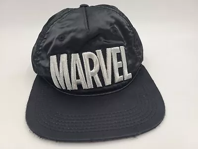 Marvel Comics Satin Shiny Snapback Hat Cap Adult Dad Mom Men Women Black Silver • $7.49