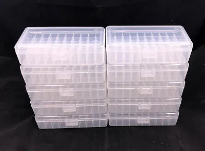 Plastic Ammo Box (Lot Of 10) 50 Round 40S&W / 10MM / 45ACP Made In USA AP-50 • $30.99