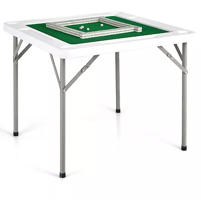 Costway 35  4-Player Mahjong Card Game Portable Folding Table W/Cup & Coin • $115.99