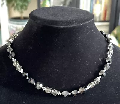 Vintage Swarovski Sal  Necklace Black And White Crystal • $24.99