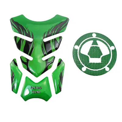 Green Rubber Motorcycle Fish/Round Sticker For Kawasaki ZX-6R/10R/12R ZZR1400 • £7.96