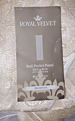 JCP Royal Velvet Rod Pocket Panel IVORY Beige 50 X84  Belgravia • $19