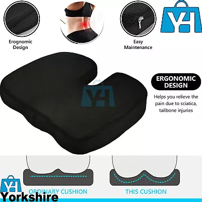 Memory Foam Seat Cushion Coccyx Orthopedic Back Pain Hip Relief Chair Pillow UK • £15.75