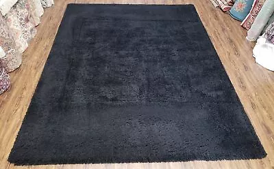 Black Shag Rug 8x10 Savafieh Milan Fluffy Carpet Room Modern Contemporary Rug • $699.30