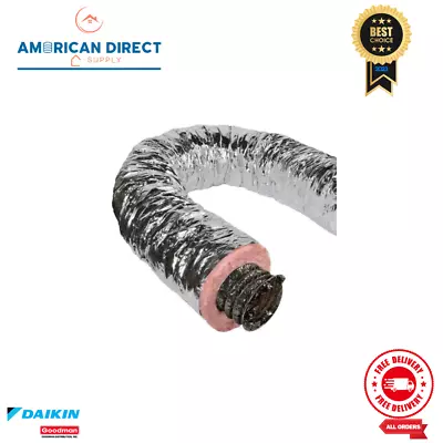 8 “ In X 25’-Ft Insulated Flexible Round Flex Duct R-6  A/c & Heating Venting • $63.99