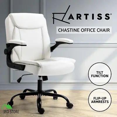 $109.80 • Buy Artiss Office Chair Leather Computer Executive Chairs Gaming Study Desk White