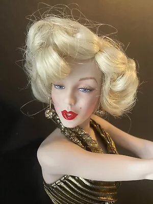 Franklin Heirloom Doll MARILYN MONROE Gold Lame GENTLEMEN PREFER BLONDES Box • $19.99