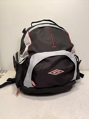 Vintage Umbro Bag Retro Grey Black And Red VGC Football Backpack Rucksack • £20