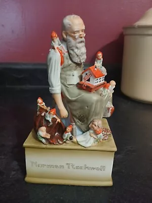 Norman Rockwell Music Box Schmid  We Wish You A Merry Christmas  Santa Claus EUC • $35