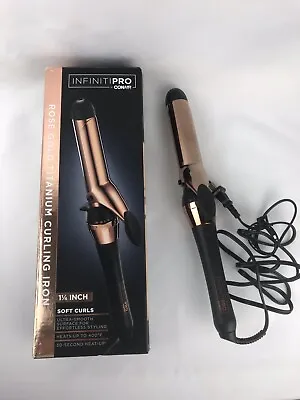 InfinitiPRO By Conair CD251T 1 1/4 IN Rose Gold Titanium Curling Iron Soft Curls • $5