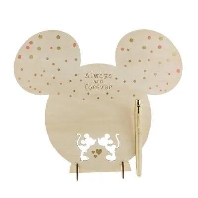 £25 • Buy Disney Enchanting Mickey And Minnie Mouse Plaque For Wedding Guest Wishes