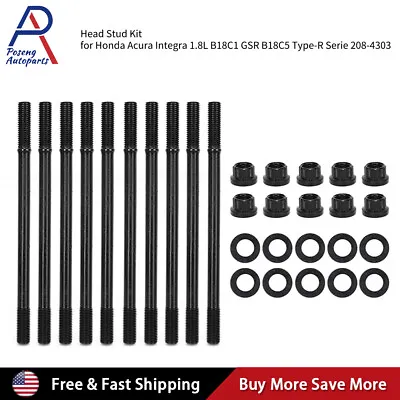 Racing Head Stud Kit For Honda Acura Integra 1.8L B18C1 GSR B18C5 TypeR 208-4303 • $27.99