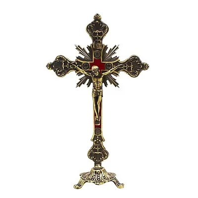 13  Metallic Altar Gold Crucifix With Stand • $79.95