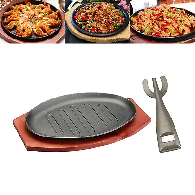 Steak Fry Plate Server Platter Sizzling Steak Plate Set For Home Restaurant • $23.60