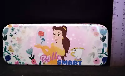 Belle Beauty & The Beast Metal Pencil Box Case Tin NWT Rose Pink Disney Smart • $14.39