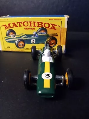 Matchbox #19D  Lotus Racing Car Green 1966 VNM  In Orig  E3 Box • $55