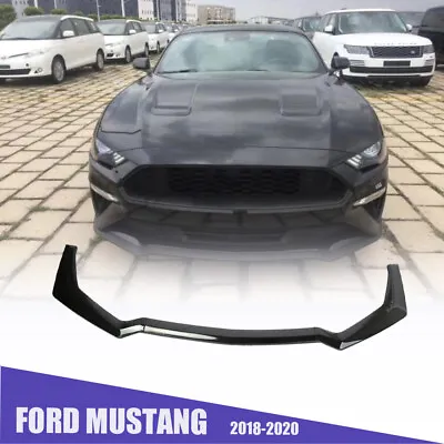 Front Bumper Lip Splitter Body Gloss For Ford Mustang For 18-20 Black • $45.99