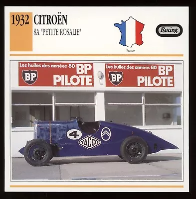 1932  Citroen  8A Petite Rosalie  Racing  Classic Cars Card • $4.95