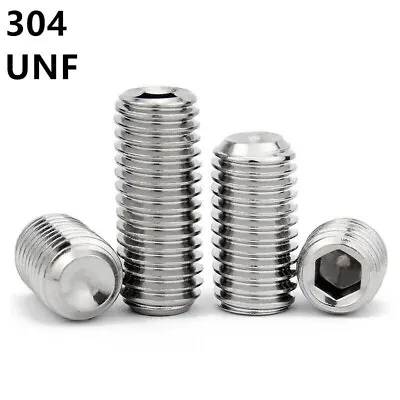 Fine Thread 304 Stainless Steel Hex Socket Set Screw Cup Point Grub Screws 10# • £51.30