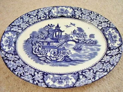 Olde Alton Ware England Porcelain Blue And White Oval Dish • £15