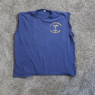 Navy Birthday 2011 Cut Off T-shirt Men's XLarge Blue Sleeveless • $9.74