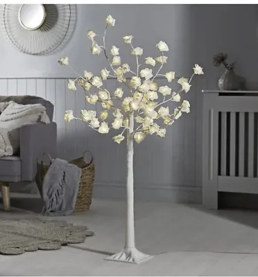 £53.99 • Buy Tall LED Rose Tree Light Floor Lamp White Flower Petals Decoration 